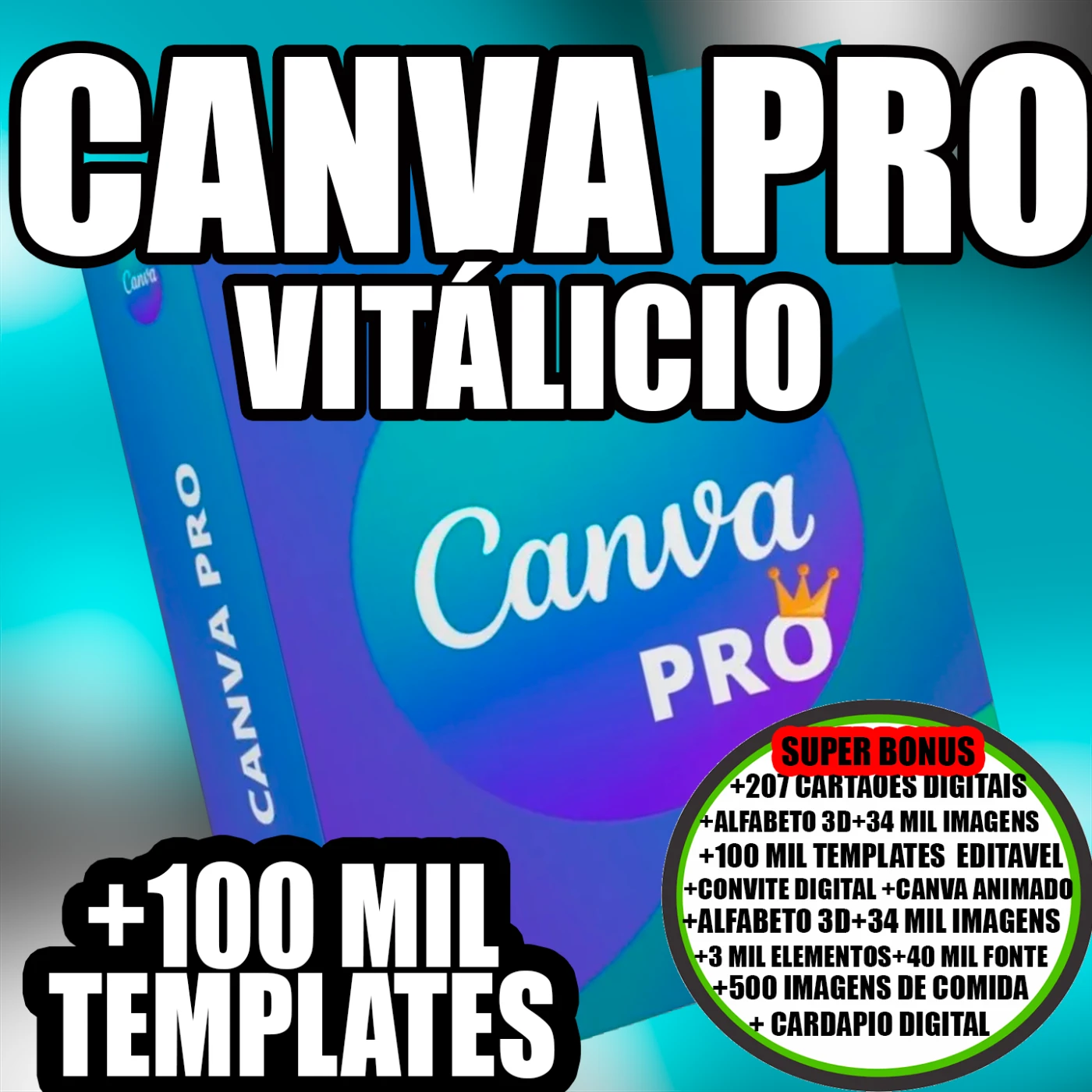Canva Pro Premium com Bonus pack 100 Mil Arte editavel no Canva
