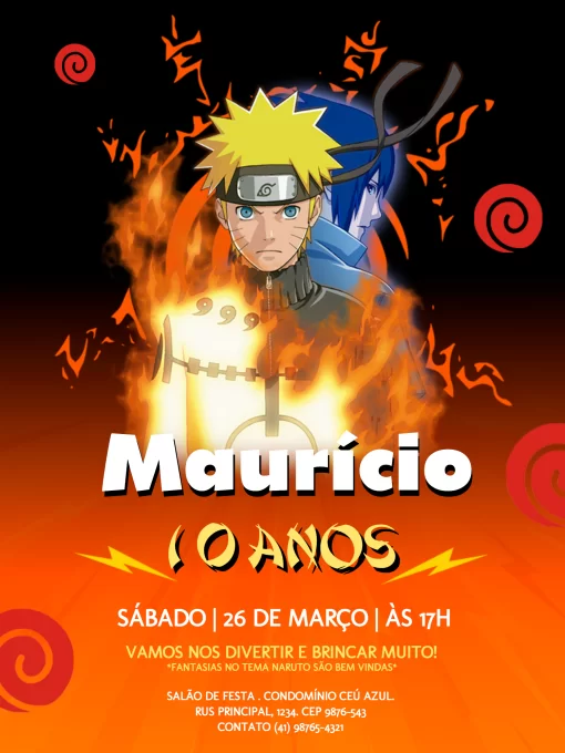 Convite Naruto Modelo 05