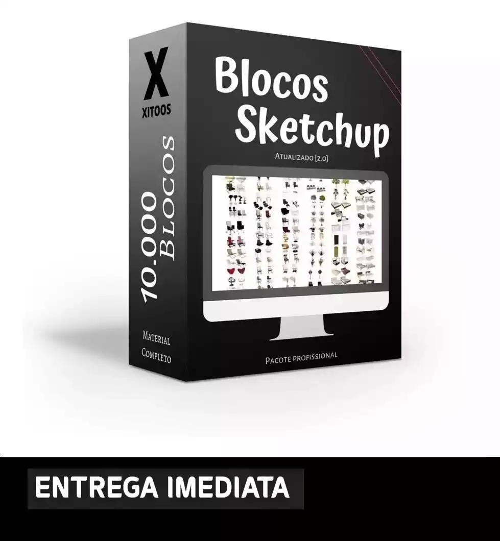 Pack 3 Em 1 - Blocos Sketchup, Archicad E Autocad