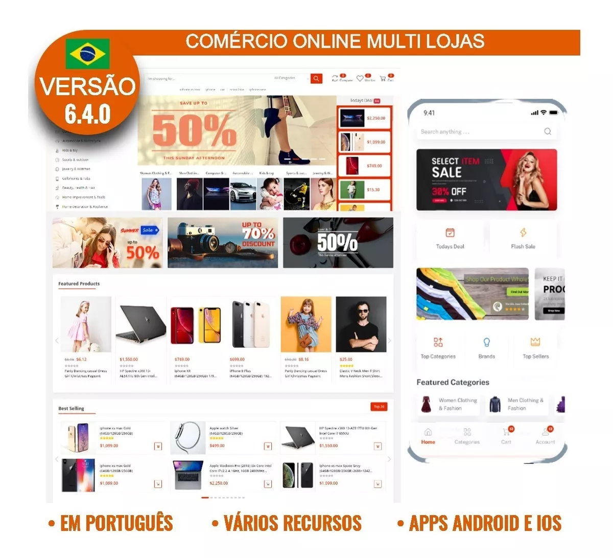 Script Cms De Comércio Eletrônico Multi Loja + App Completo