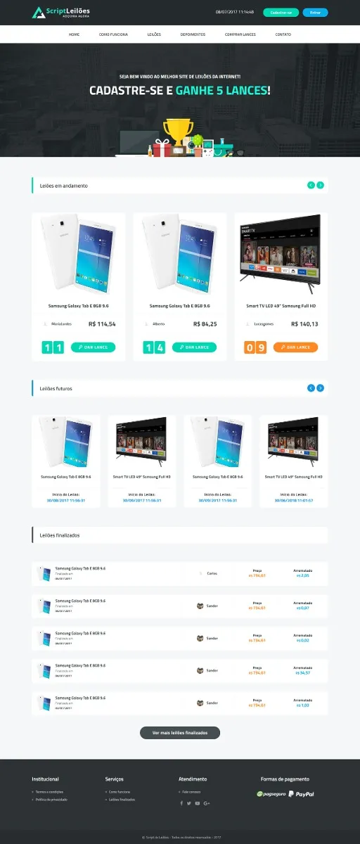 Script De Leilão De Centavos Responsivo