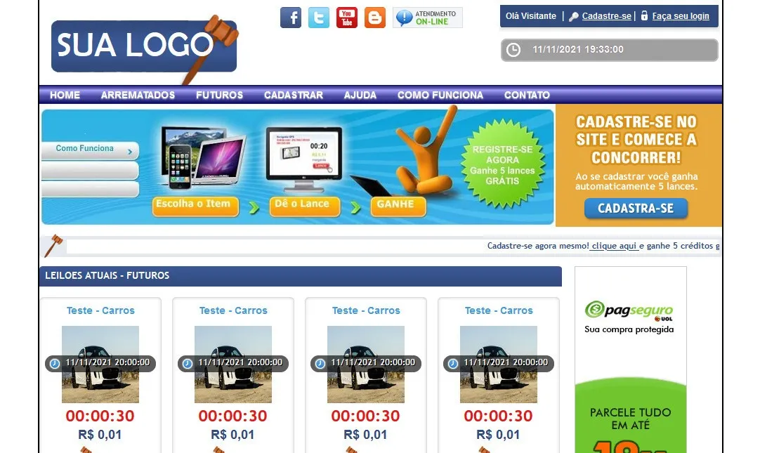 Script - Site Leilão De Centavos + Plugin Rifa Pra Wordpress