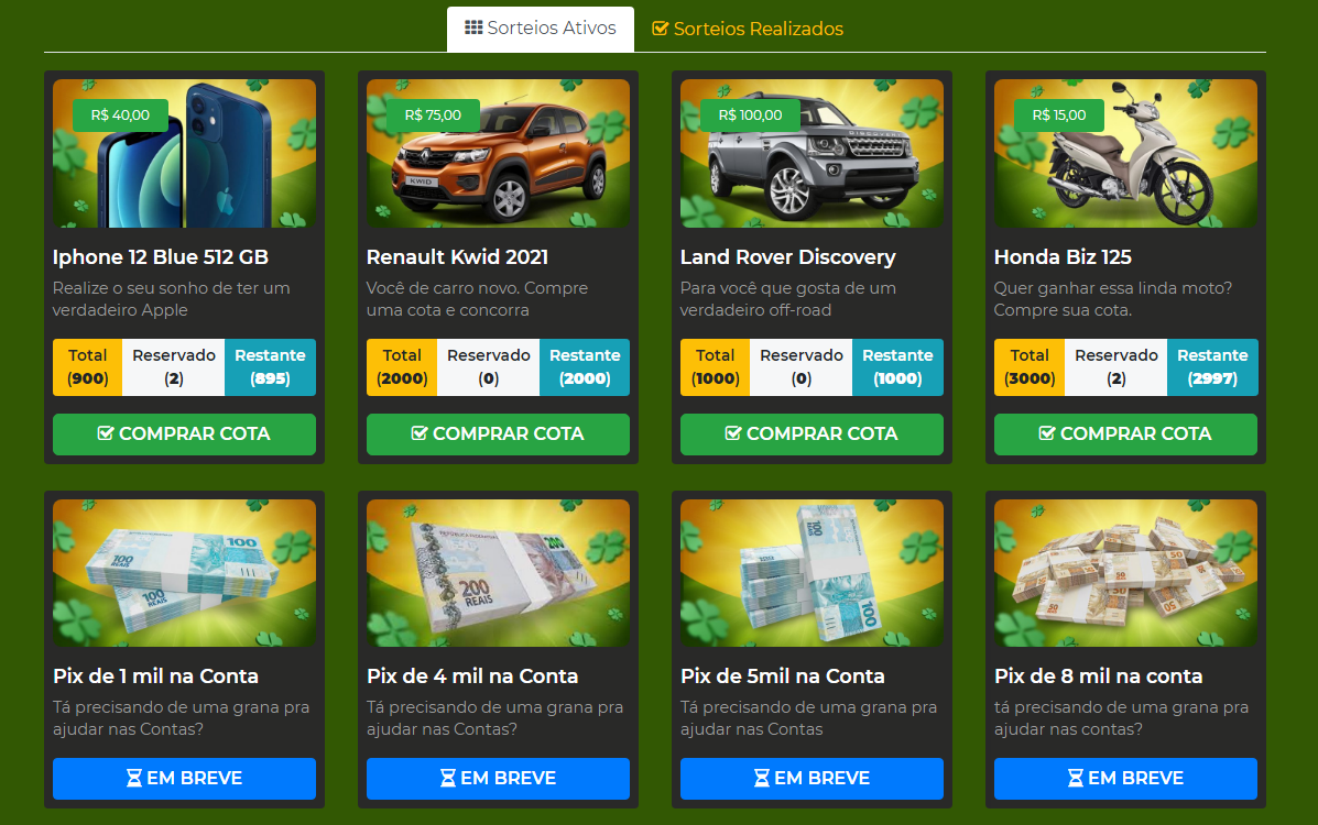 Script Sorteio Online Wordpress Sistema Comissao Afiliado