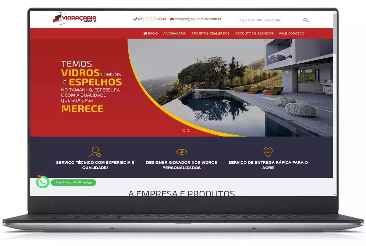 Site Institucional Para Vidraçaria em PHP MySQL